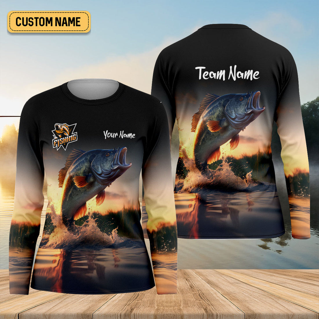 Largemouth Bass Fishing Performance Fishing Shirts, Fishing UPF Shirts, Fishing Shirt For Women