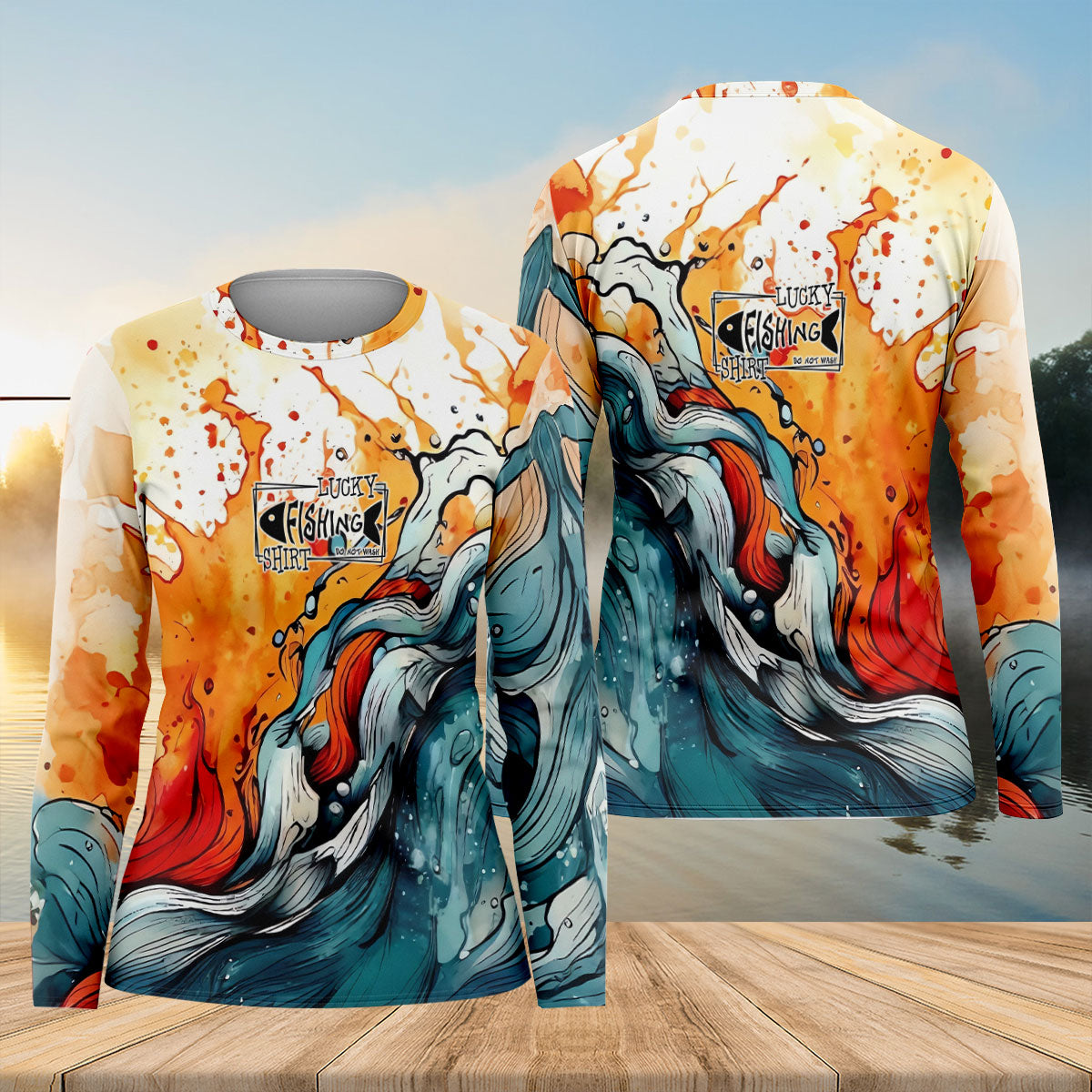 Lucky Fishing Shirt Do Not Wash Great Wave Art Fishing UPF Shirts, Funny Fishing Shirt, Fishing Shirt For Women