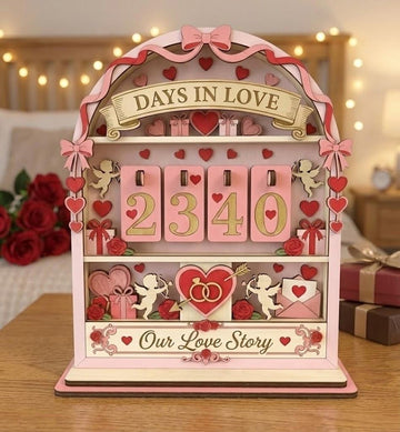 Personalized Days in Love Tracker, Custom Anniversary Counter Sign, Romantic Couple Decor, Valentine’s Day Gift