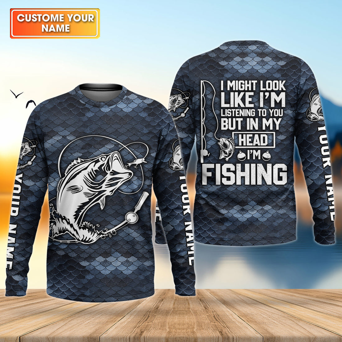 I Might Look Like I’m Listening But In My Head I’m Fishing, Personalized Fishing Shirt for Men