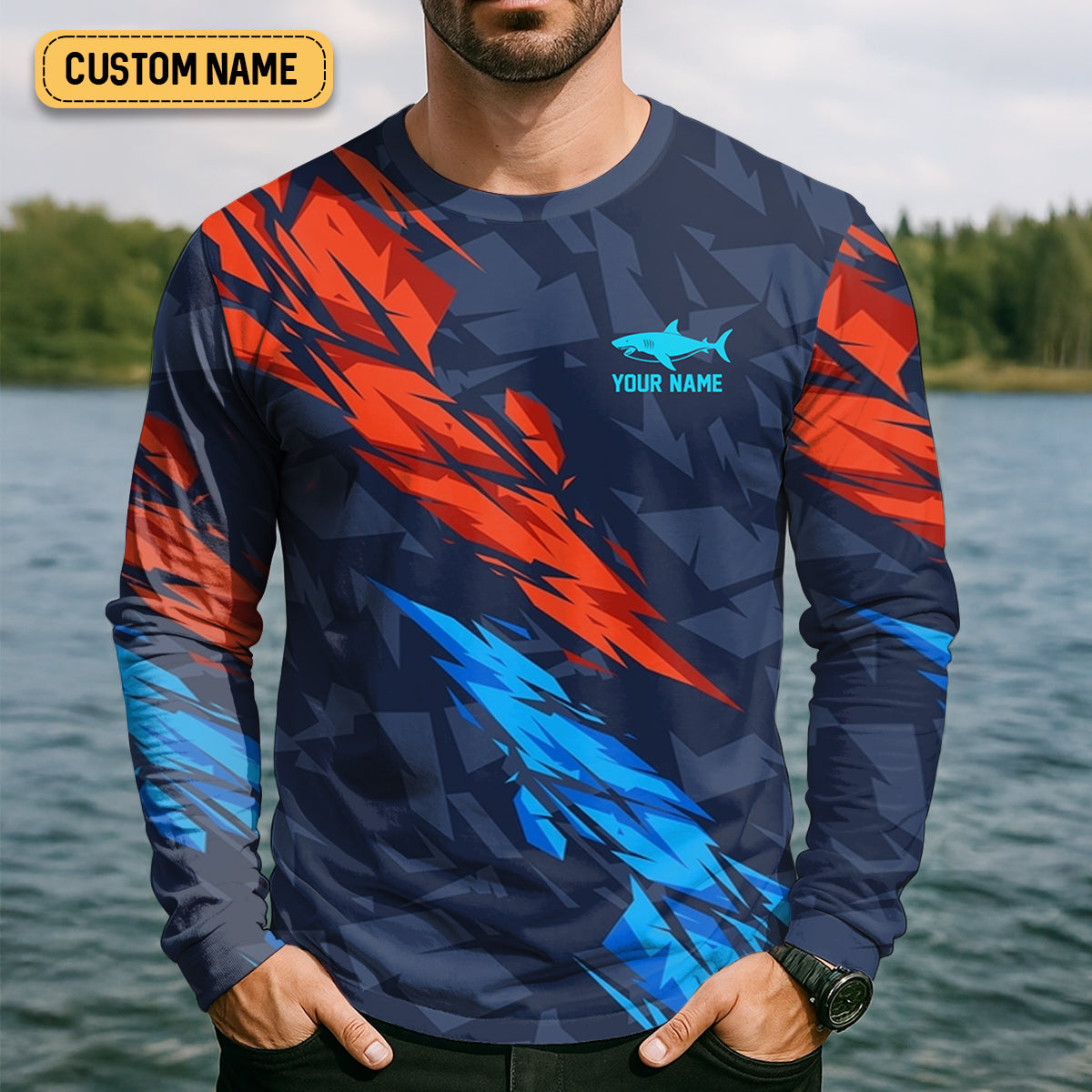 Shark Fishing Shirt, Shark Area Surf's Up The Catch Wave, SPF Shirt For Men, Gift For Fisherman