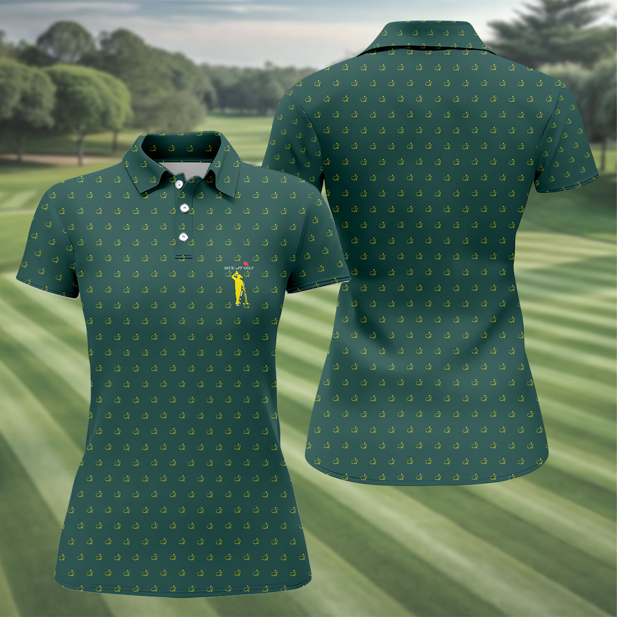 Suck At Golf Augusta Golf Tournament Women's Golf Shirts, Ladies Golf Polos, Golf Shirt For Women