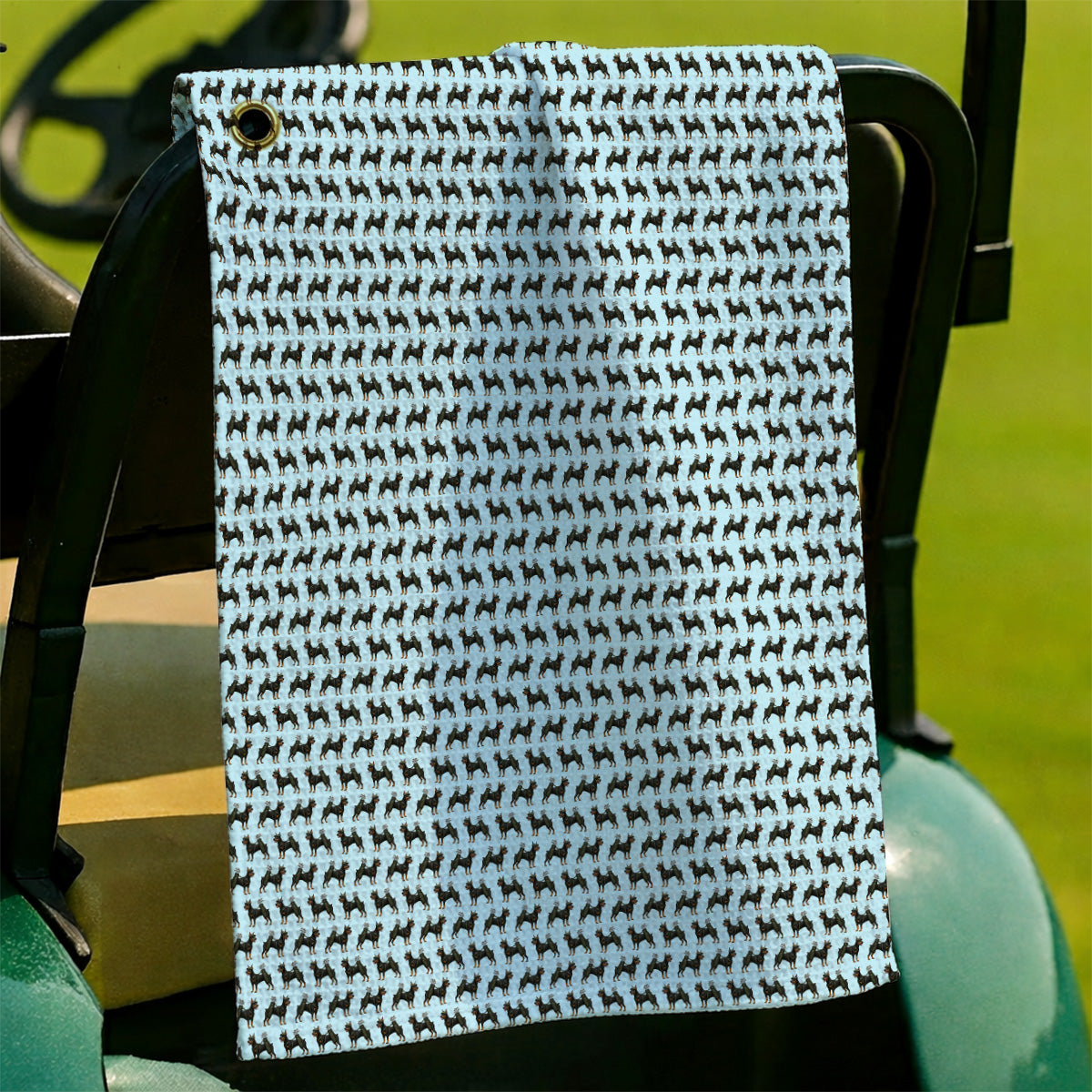 Doberman Golf Towels, Crazy Doberman Pattern Golf Towel, Dog Lover Golf Gift