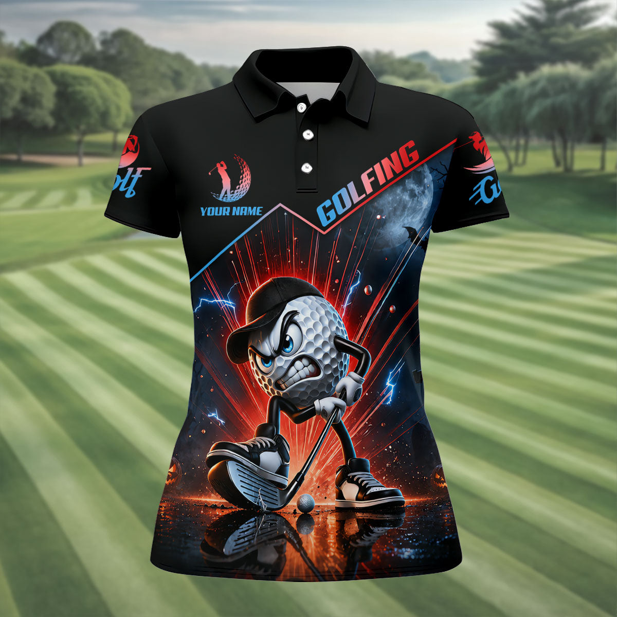I Was One Under Today Funny Golf Ball Hawaiian Polo Shirt, Womens Golf Polo, Golf Apparel