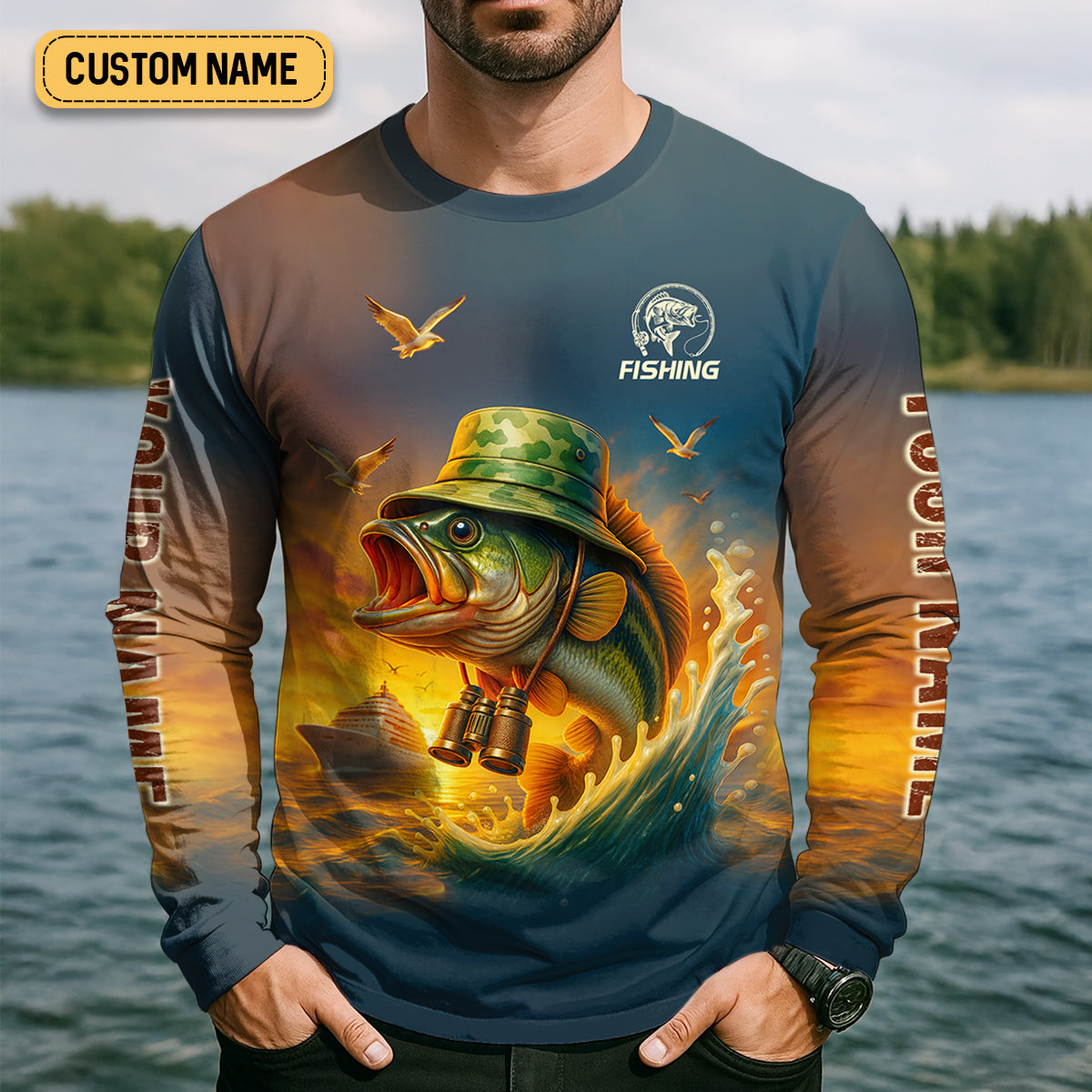 Professional Master Baiter Sunset Fishing UPF Shirts, Fisherman Outfit, Presents For Fishermen