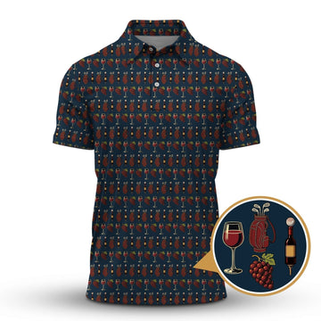 Golf Wine Pattern Golf Shirt,  Women Golf Shirts For Wine Lovers, Golf Gift For Golfer