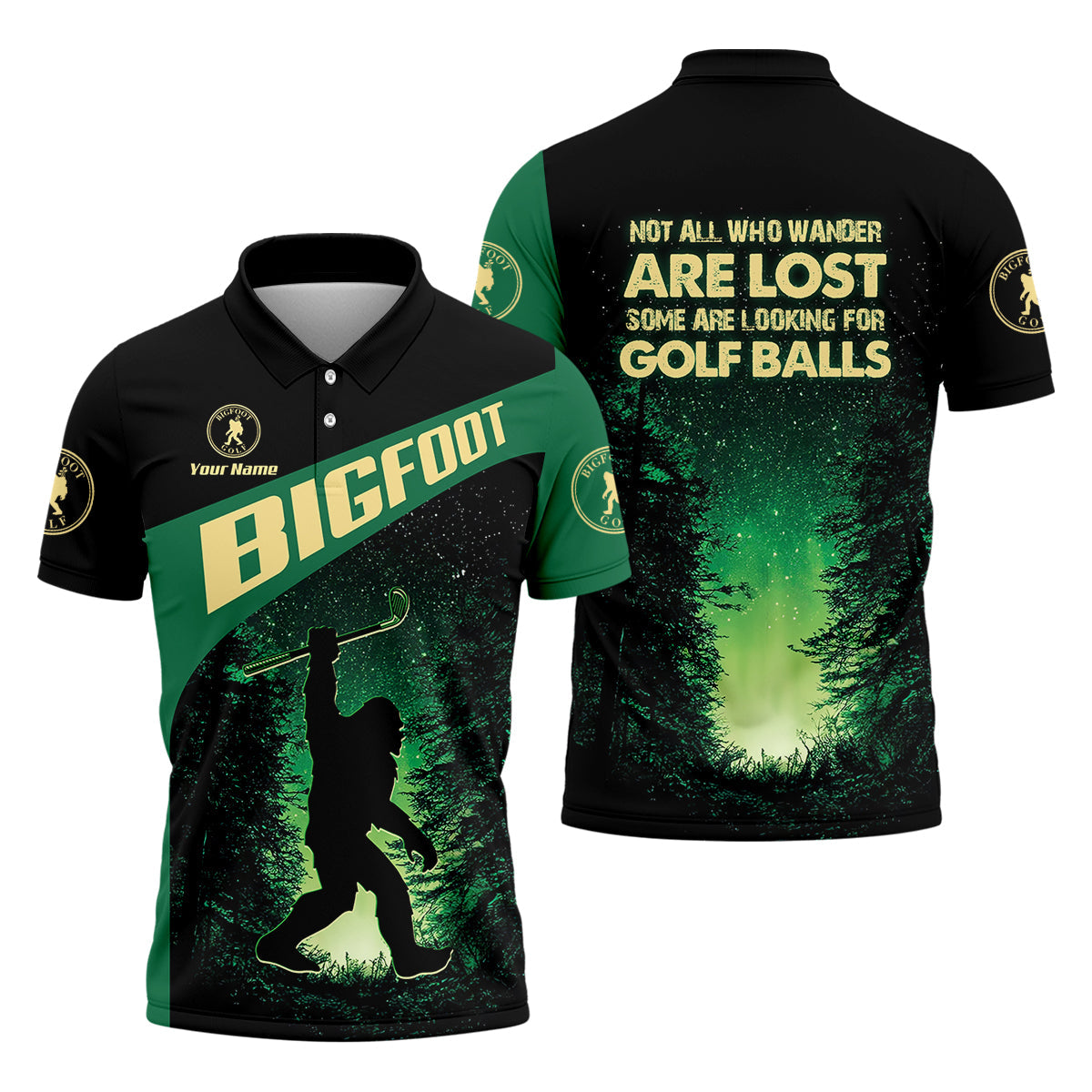 Bigfoot Custom Mens Golf Polo ShirtGolf Gifts For Dad