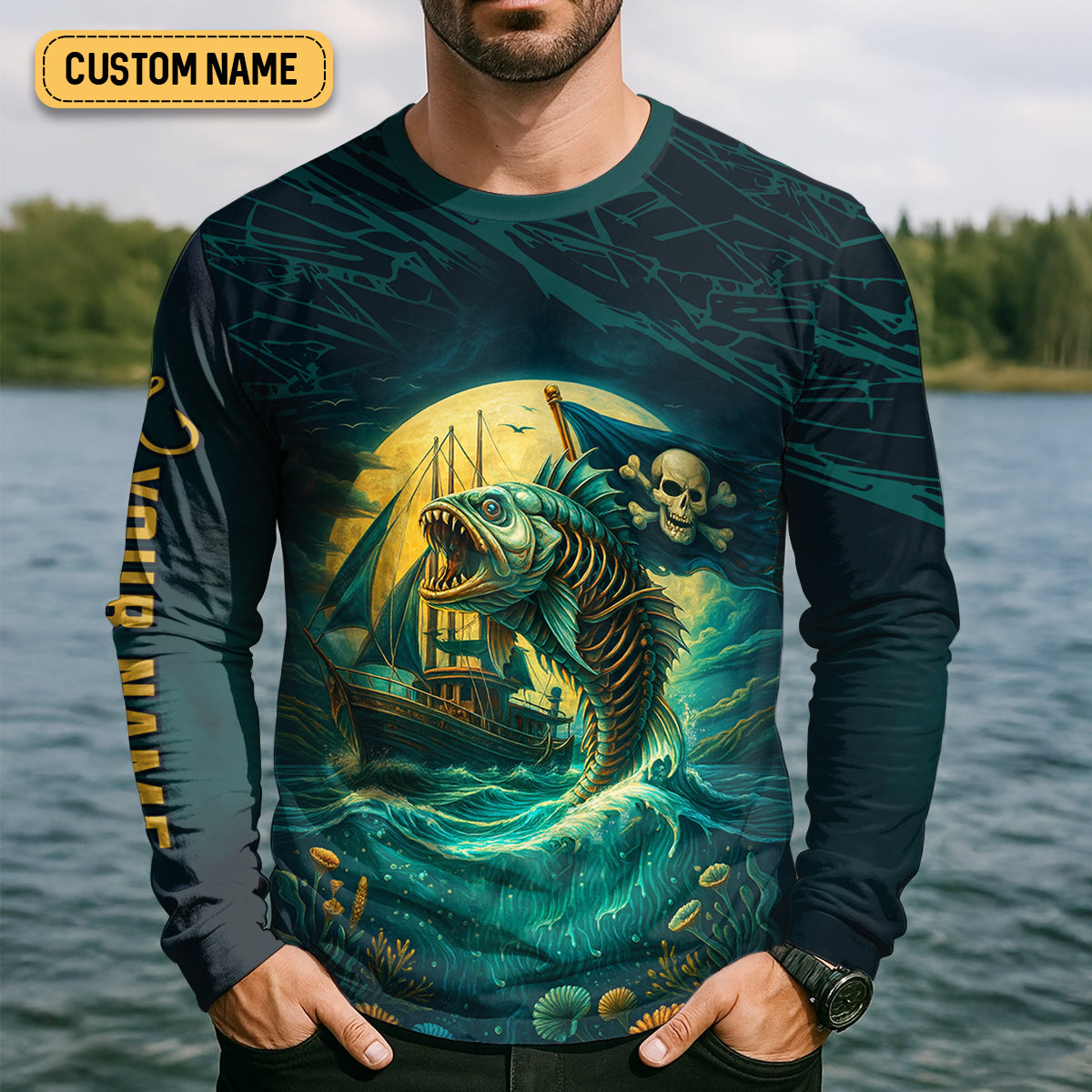 The Struggle Is Real But So Is The Reward Horror Fishing SPF Shirt For Men, Men's Fishing Shirts Long Sleeve