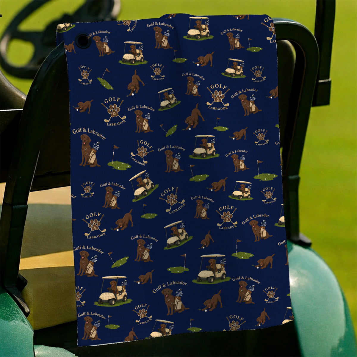 Labrador Pattern Golf Towel, Funny Dog  Golf Towels, Crazy Golf Gift For Golfer