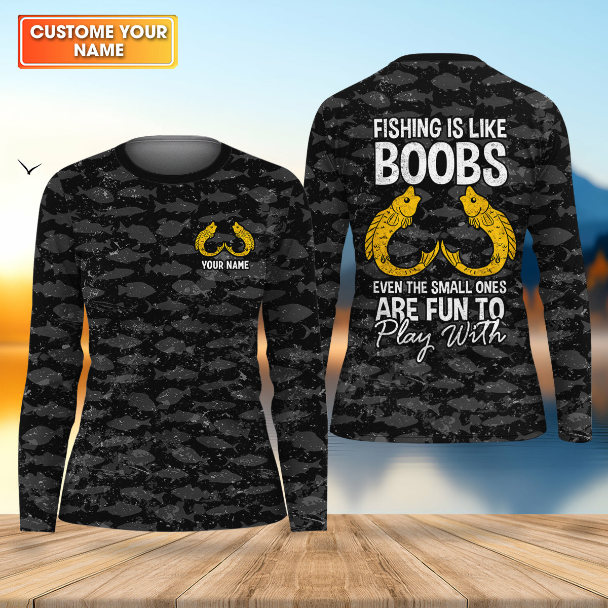 Fishing Is Like Boobs Even The Small Ones Are Fun To Play With Fishing UPF Shirts, Women Fishing Shirt