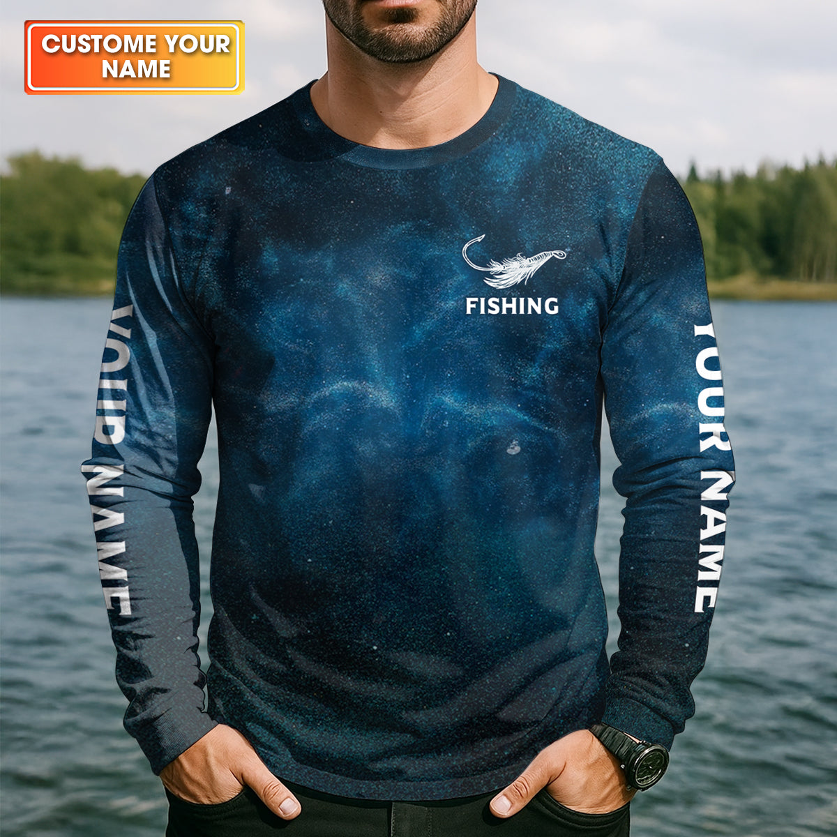 Jesus Will Make You Fishers Of Men Starry Night Print Fishing UPF Shirts, Fishing Shirts For Men
