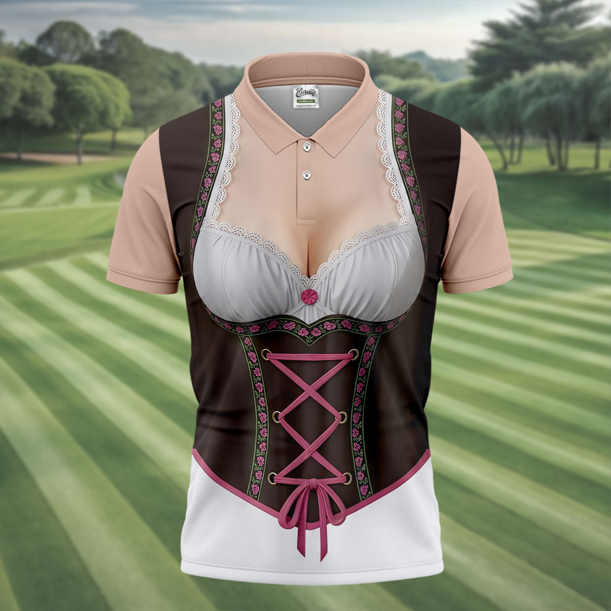 Funny Oktoberfest Costume Lederhosen Polo Shirt, Mens Golf Polo, Golf Shirts For Men