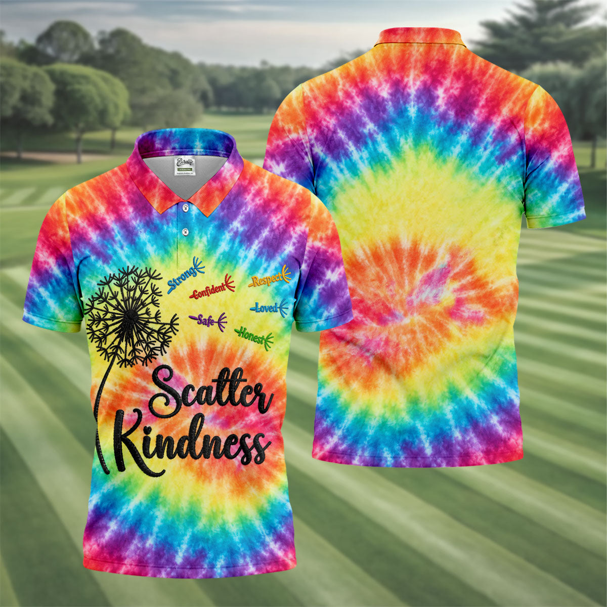 Scatter Kindness Suicide Awareness Polo Shirt, Mens Polo Shirts, Mens Golf Apparel