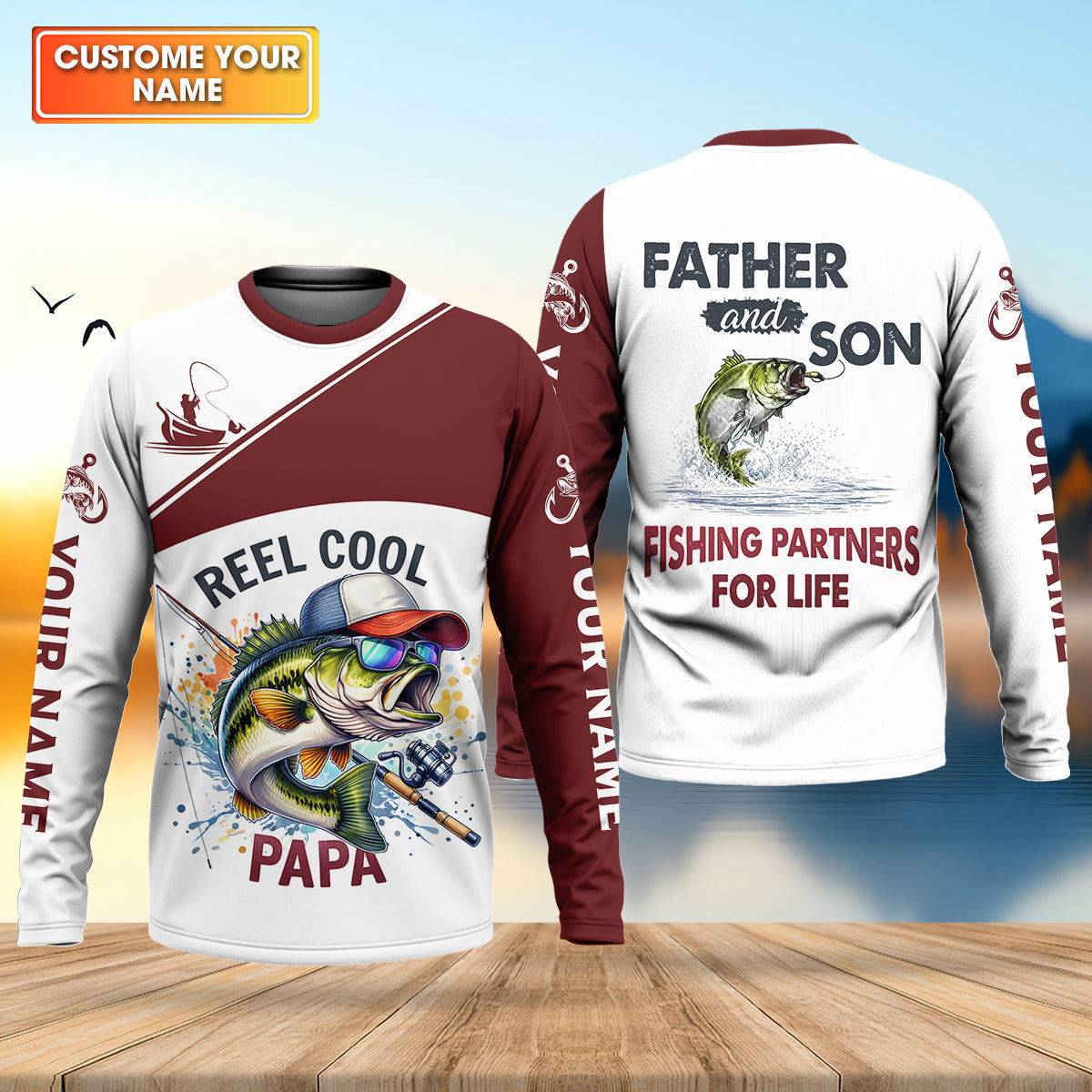 Reel Cool Papa Funny Fishing Shirt, Fishing UPF Shirts, Fishing Shirts For Men, Fishing Father's Day Gifts