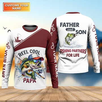 Reel Cool Papa Funny Fishing Shirt, Fishing UPF Shirts, Fishing Shirts For Men, Fishing Father's Day Gifts