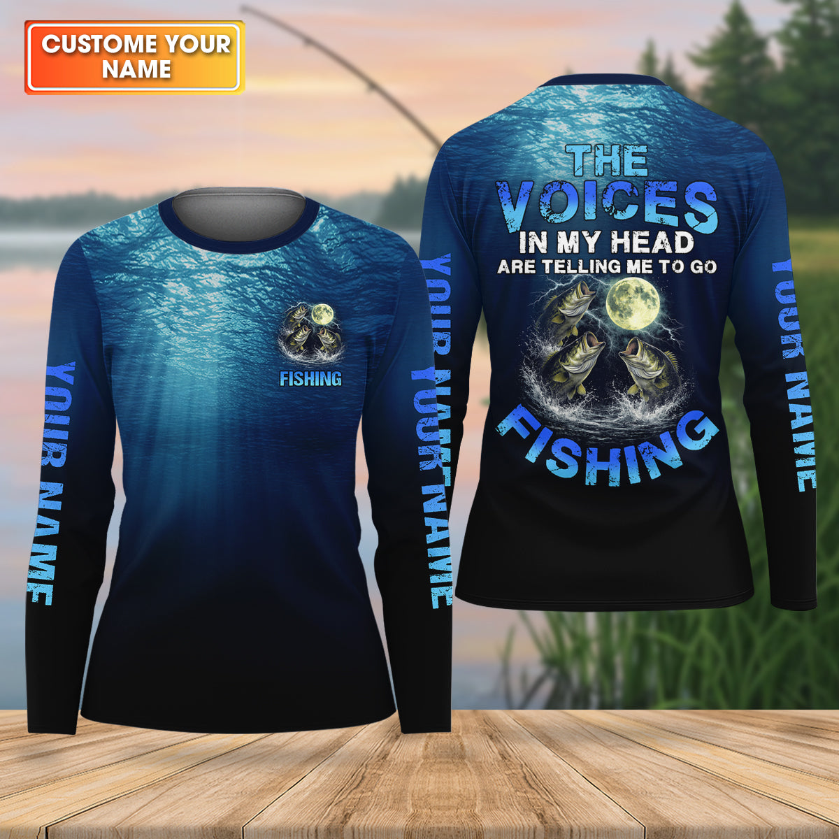 The Voices In My Head Are Telling Me To Go Fishing Funny Fishing Shirt, Fishing UPF Shirts, Women Fishing Shirt