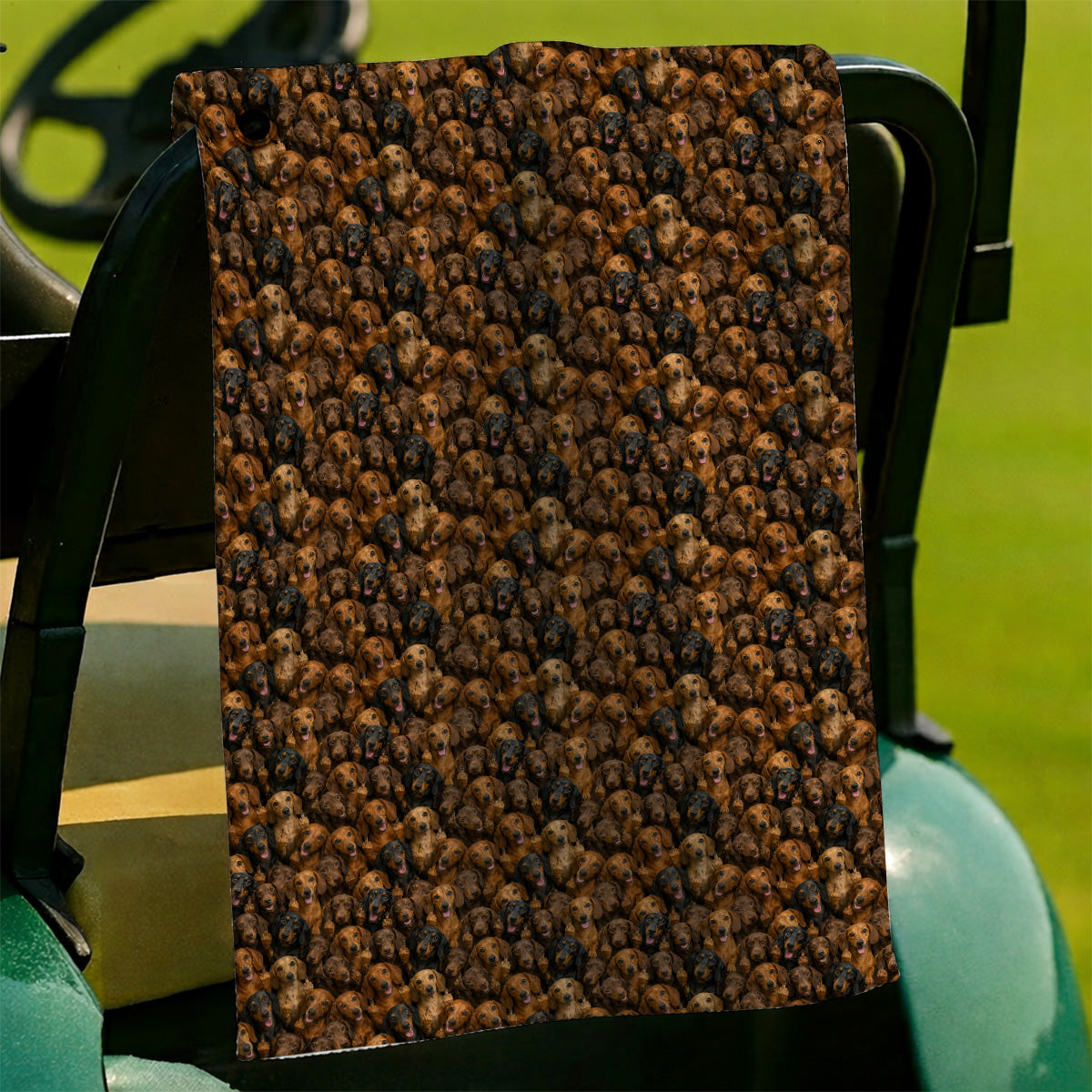 Funny Dachshund Golf Towel, Wiener Dog Pattern Golf Towels, Doxie Lover Gift For Golfer