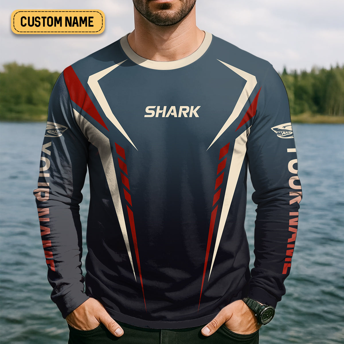 Shark Attack Fishing UPF Shirts, Fishing Tournament Shirt, Custom Fishing Shirt, Presents For Fishermen