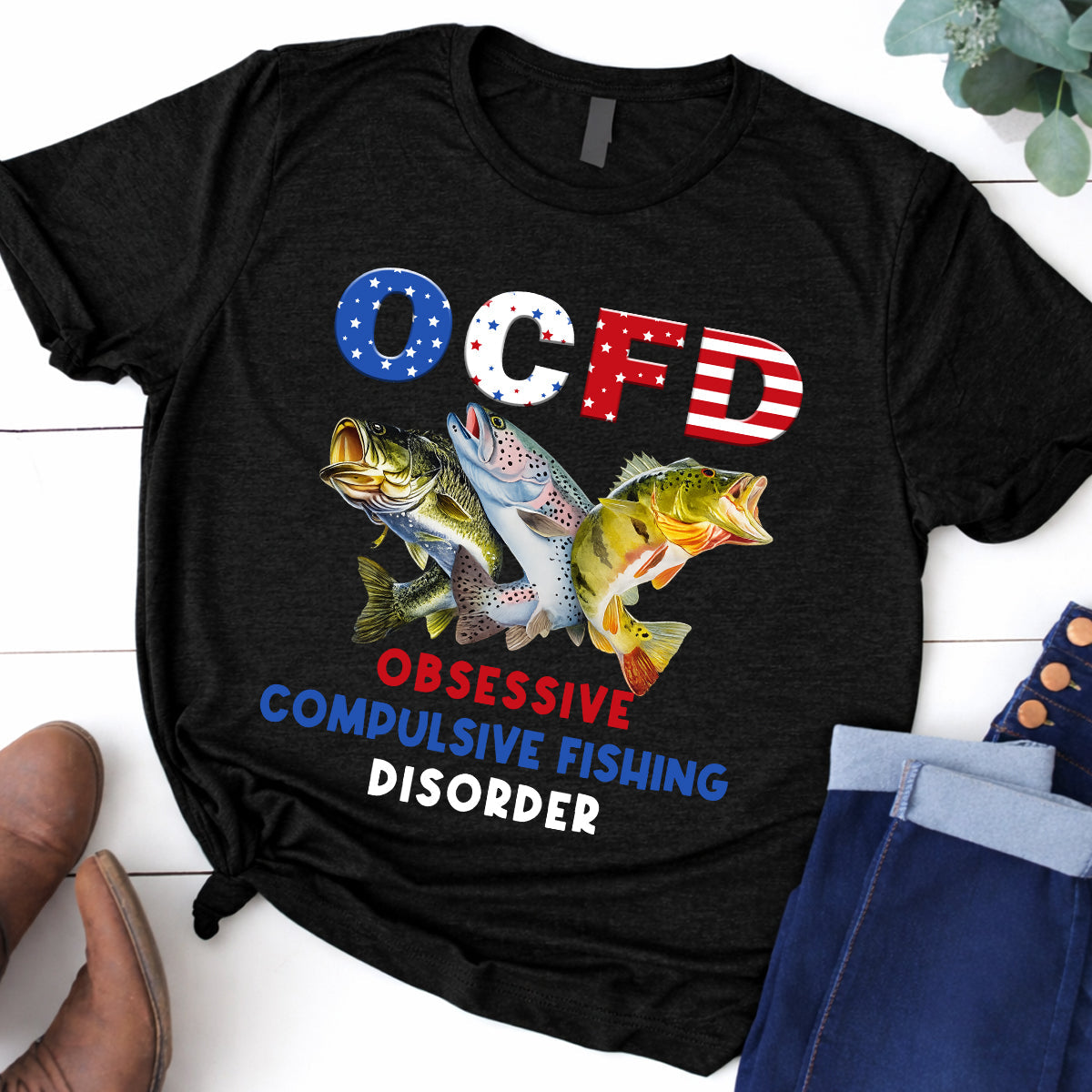 OCFD Funny Fishing Shirt, Patriotic Fishing Tee Shirts, 250th Anniversary Fishing Shirts For Men