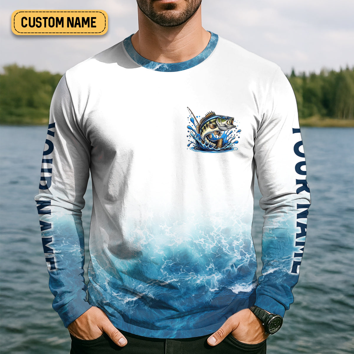 Fishing Is Therapy Funny Fishing Shirt, Mens SPF Shirt, Fishing Gifts For Men, Bass Fishing