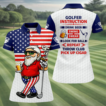 Swing Swear Look For Ball Repeat Patriotic 4th Of July Golf Shirt, 250 Years Golf Shirt For Women