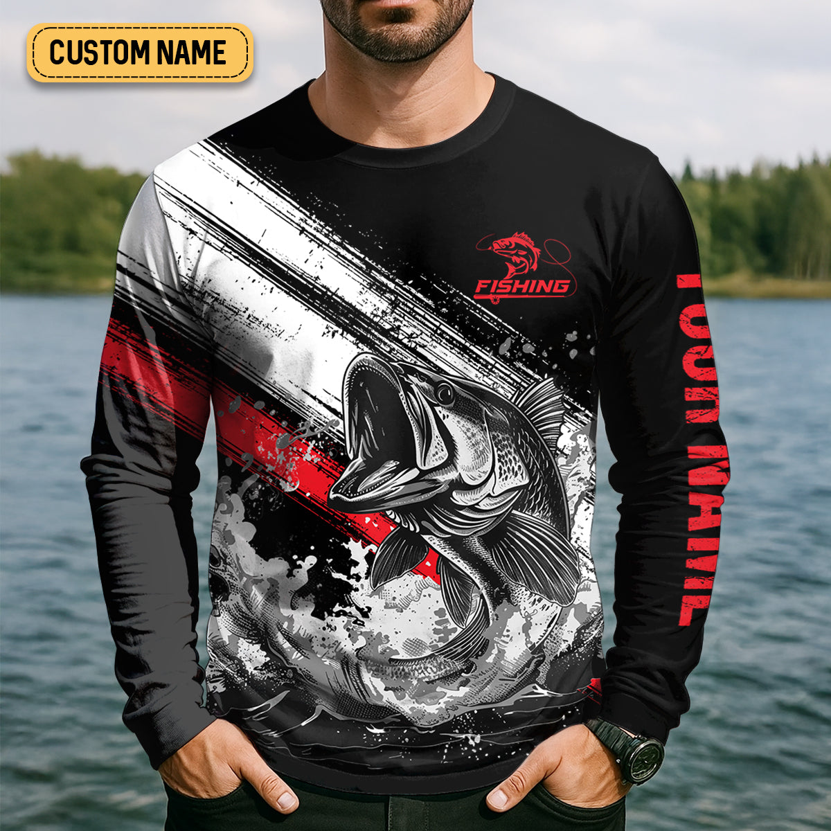Eat Sleep Fish Repeat Water Splash Fishing UPF Shirts, Fisherman Gift, Fishing Shirts For Men
