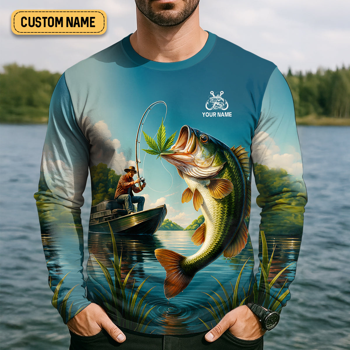 I Just Want To Get High And Go Fishing Funny Fishing Shirt, Fishing UPF Shirts, Men's Fishing Shirt