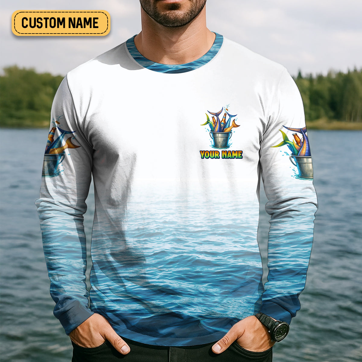 I Rescue Fish From Water And Beer From Bottle Fishing UPF Shirts, Fishing Gifts For Men, Men's Fishing Shirt