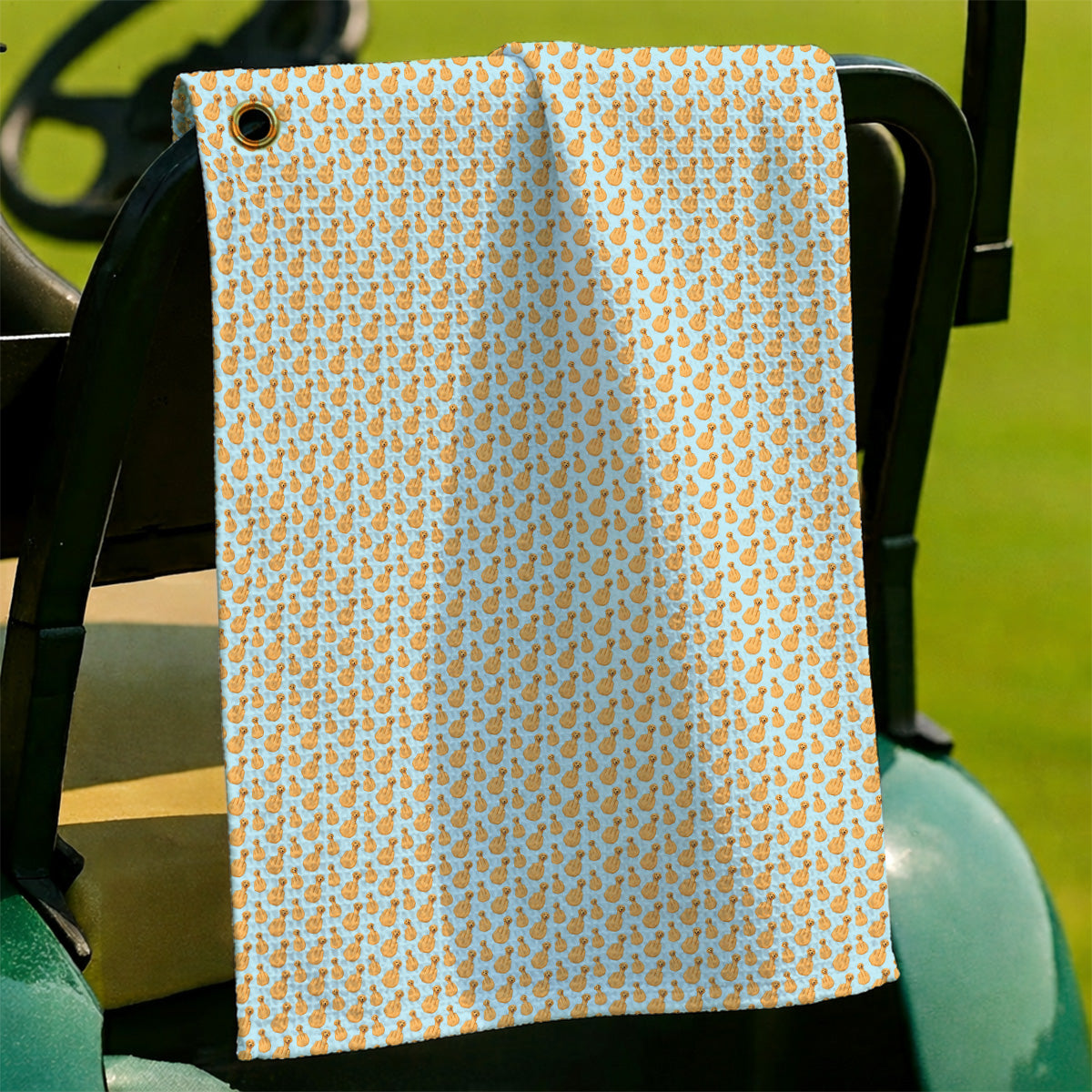 Golden Retriever Middle Finger Golf Towel, Funny Dog Pattern Golf Towels, Crazy Golf Gift For Golfer