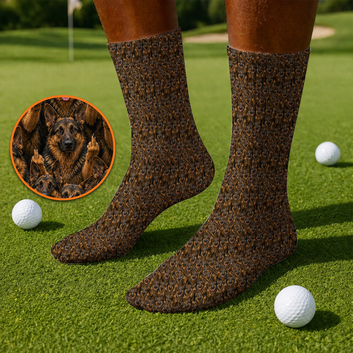 German Shepherd Pattern Golf Socks, Funny German Shepherd Sock, Dog Lover Golf Gift