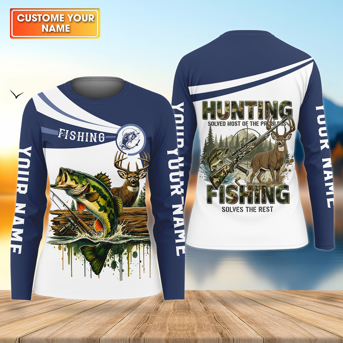 Hunting Fishing Camo Fishing Shirt, Fishing UPF Shirts, Personalized Fishing Shirt For Women, Female Fishing Shirts