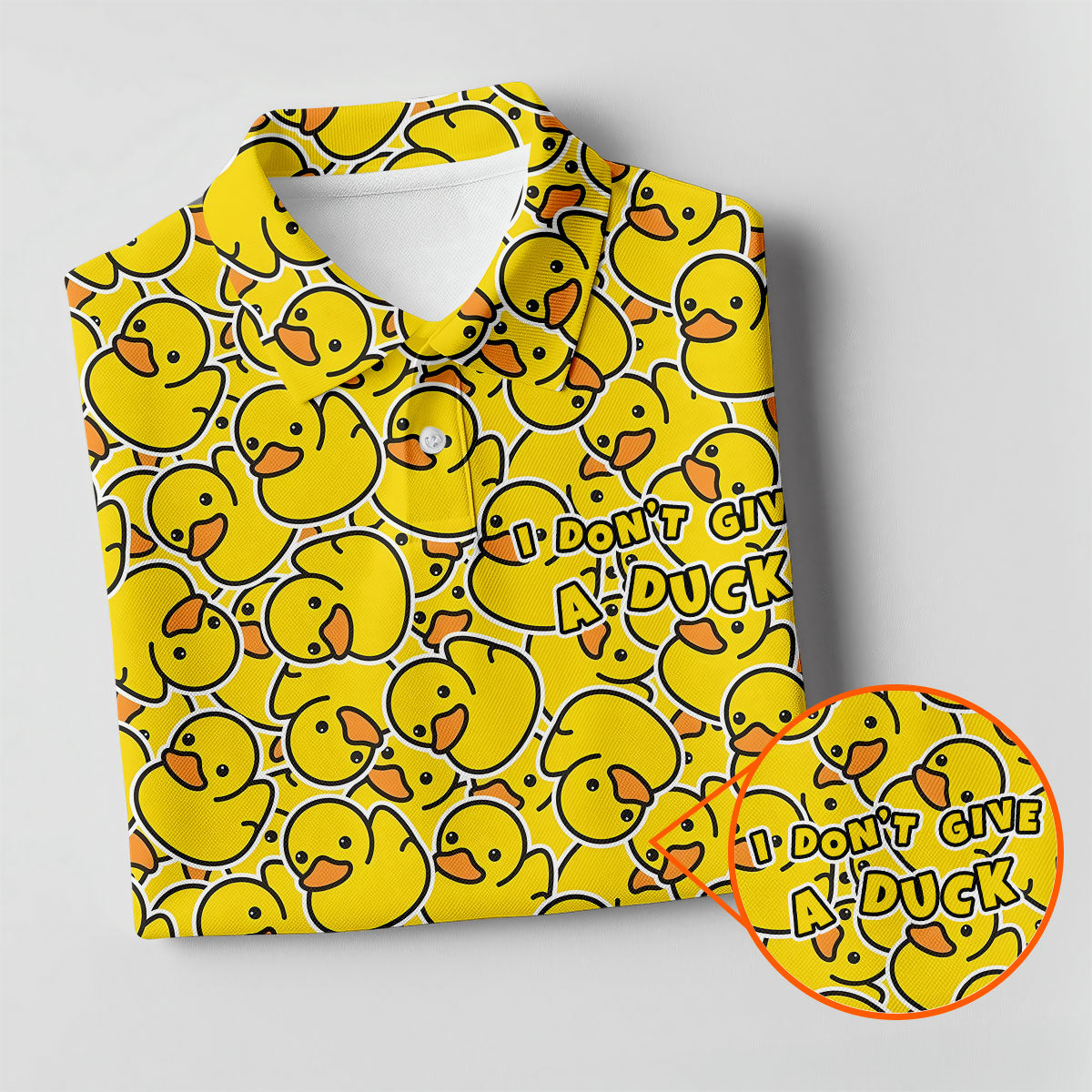 I Don't Give A Duck Yellow Rubber Duck Hawaiian Golf Shirt, Men's Funny Golf Shirts