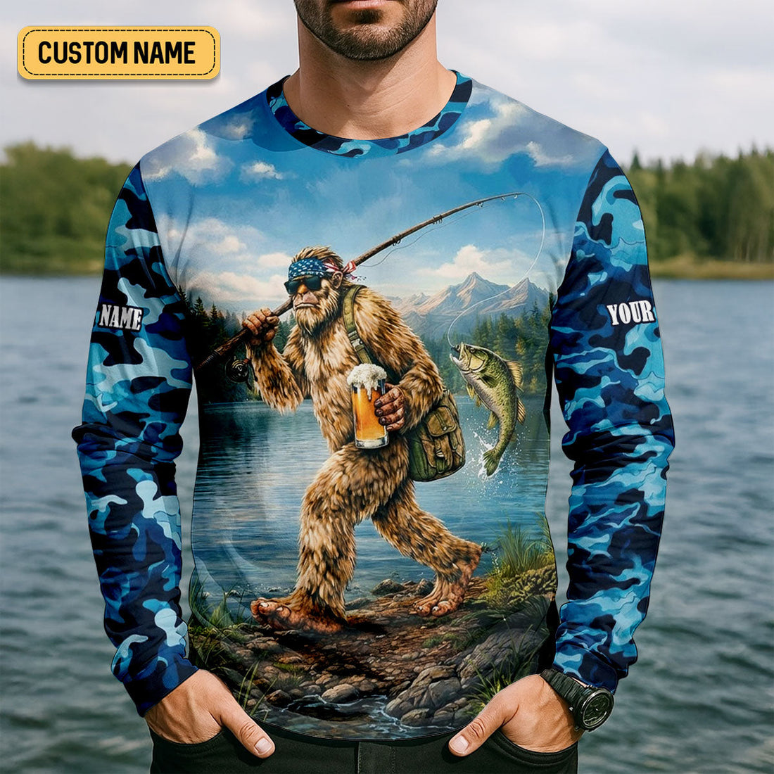 Gone Squatchin And Catchin – Bigfoot Fishing Shirt, Fishing UPF Shirts, Funny Fishing Shirt