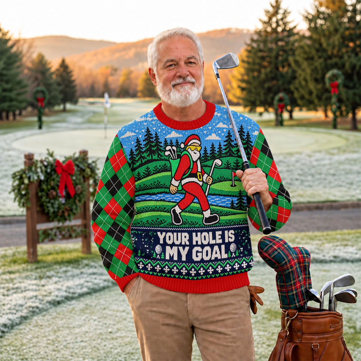 Your Hole Is My Goal Ugly Christmas Sweater, Ugly Sweater Party, Golf Lover Gifts