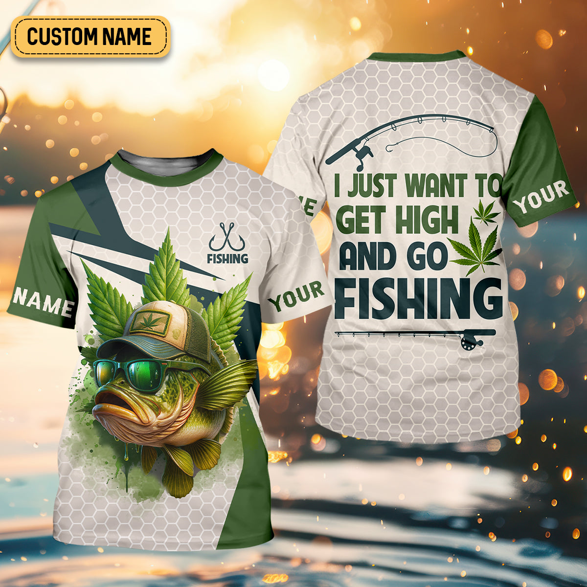 I Just Want To Get High And Go Fishing Largemouth Bass Fishing Women SPF Shirt, Funny Fishing Shirt