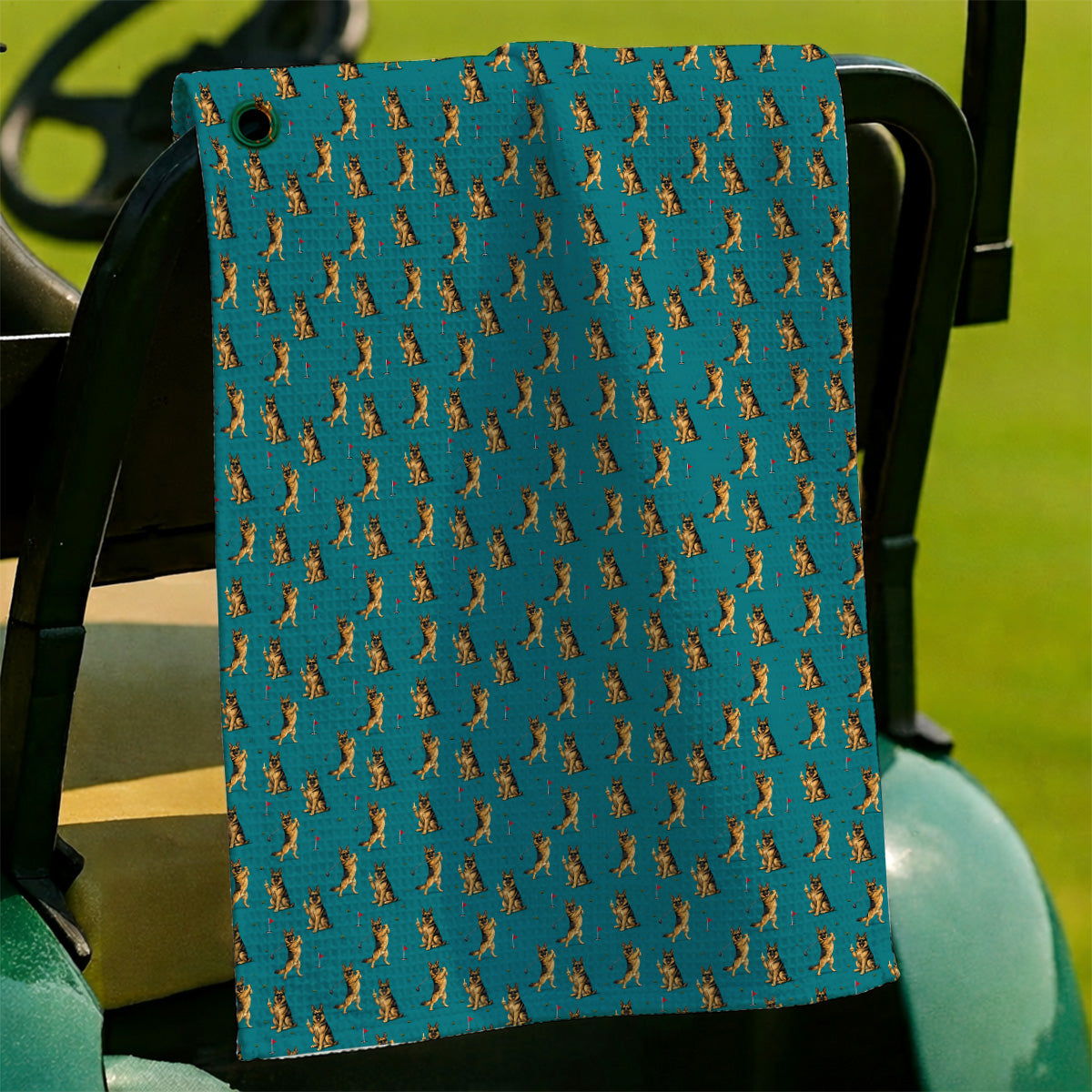 Funny German Shepherd Golf Towels, Dog Lover Pattern Golf Towel, Golf Gift For Golfer