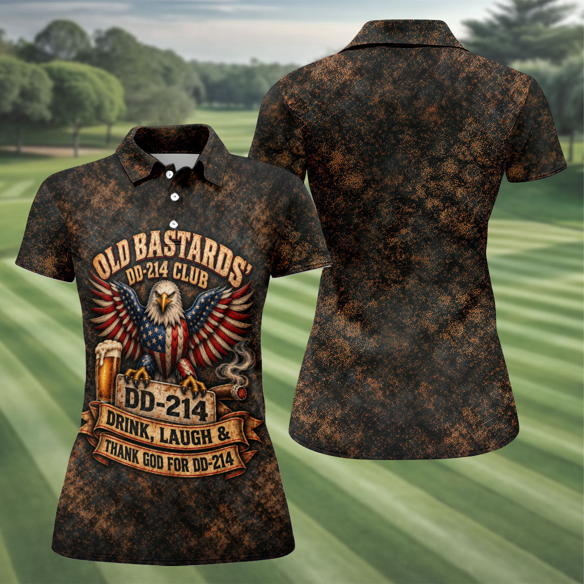 Old Bastards DD-214 Club Eagle Golf Polo Shirt, Womens Golf Polo, Veterans Day Shirt