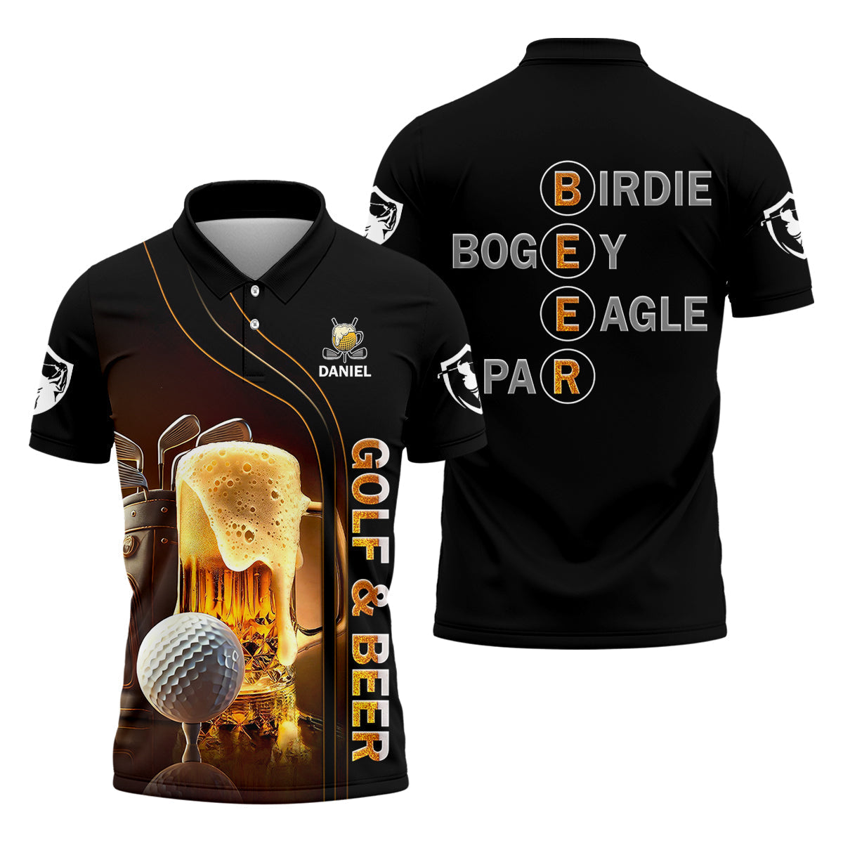 Golf And Beer Custom Men's Golf T-Shirt, Funny Golf Shirt, Gift For Golfers