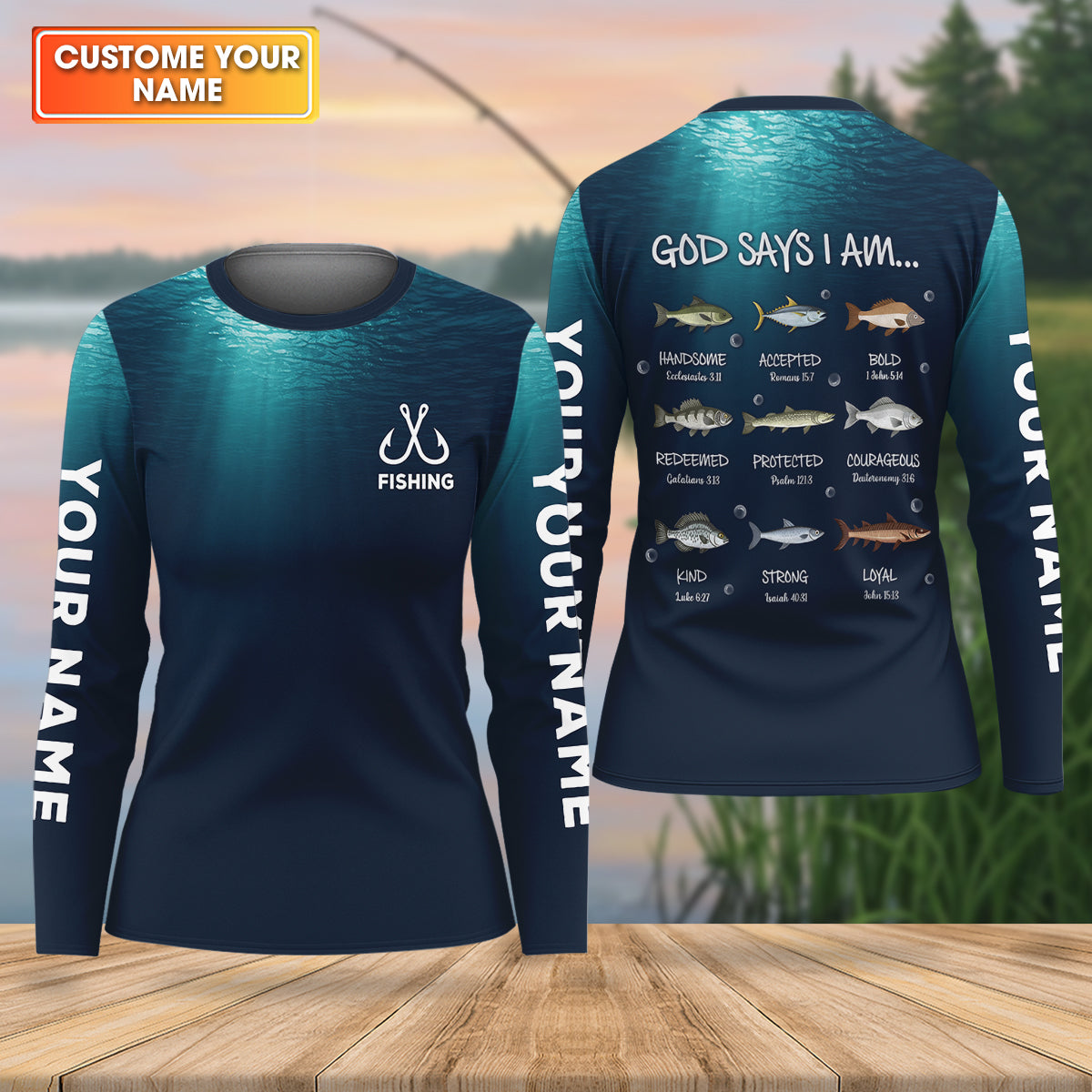 God Says I Am Fishing Bible Funny Fishing Shirt, Fishing UPF Shirts, Christian Fishing Shirt For Women