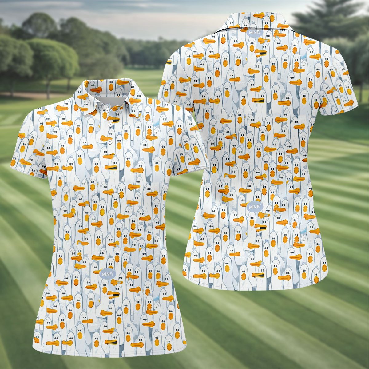 Mine Mine Mine Golf Shirt, Funny Seagull Beach Pattern, Golf Shirt For Women