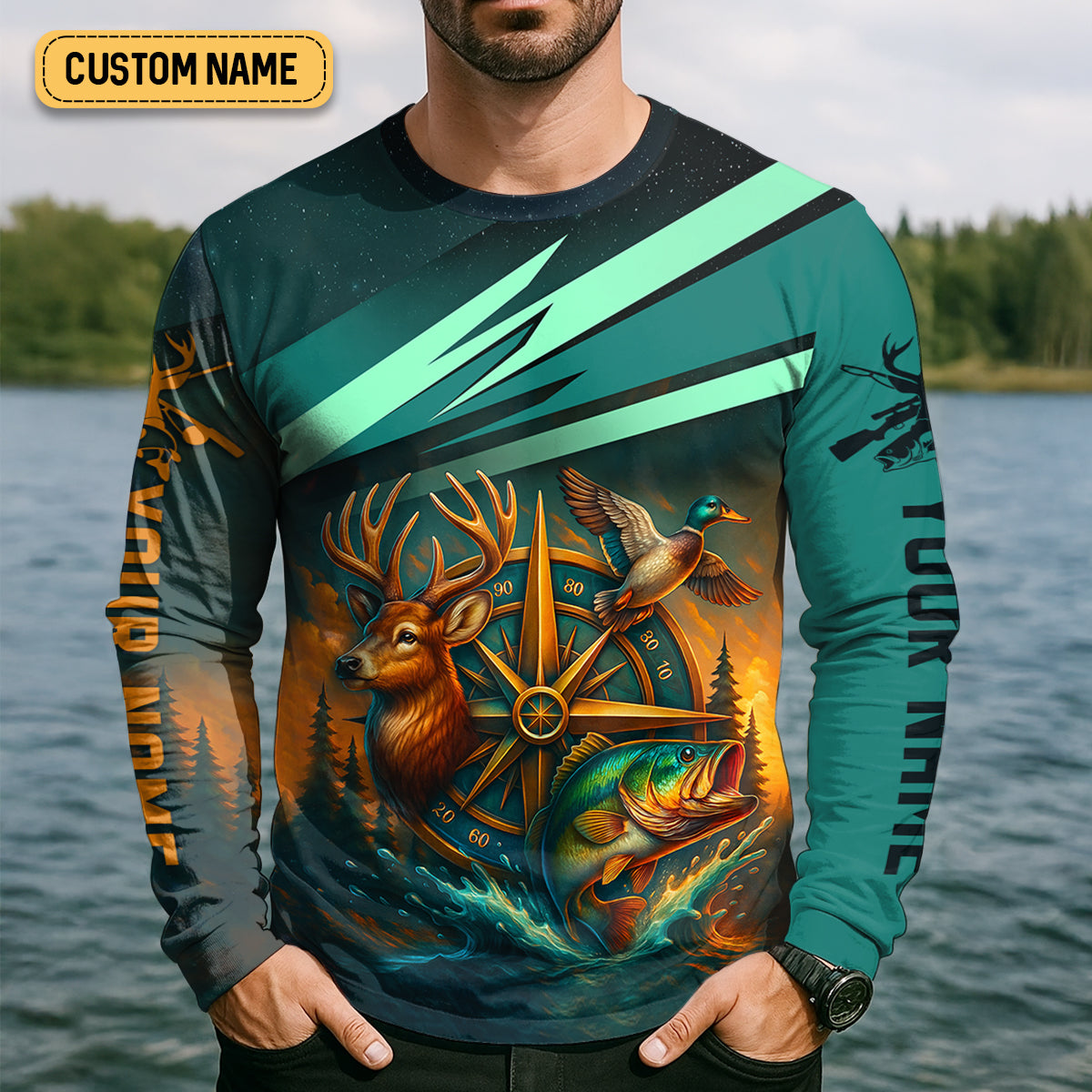 Fishing Solves Most Of My Problems Sky Star Pattern Fishing UPF Shirts, Fishing And Hunting SPF Shirt For Men