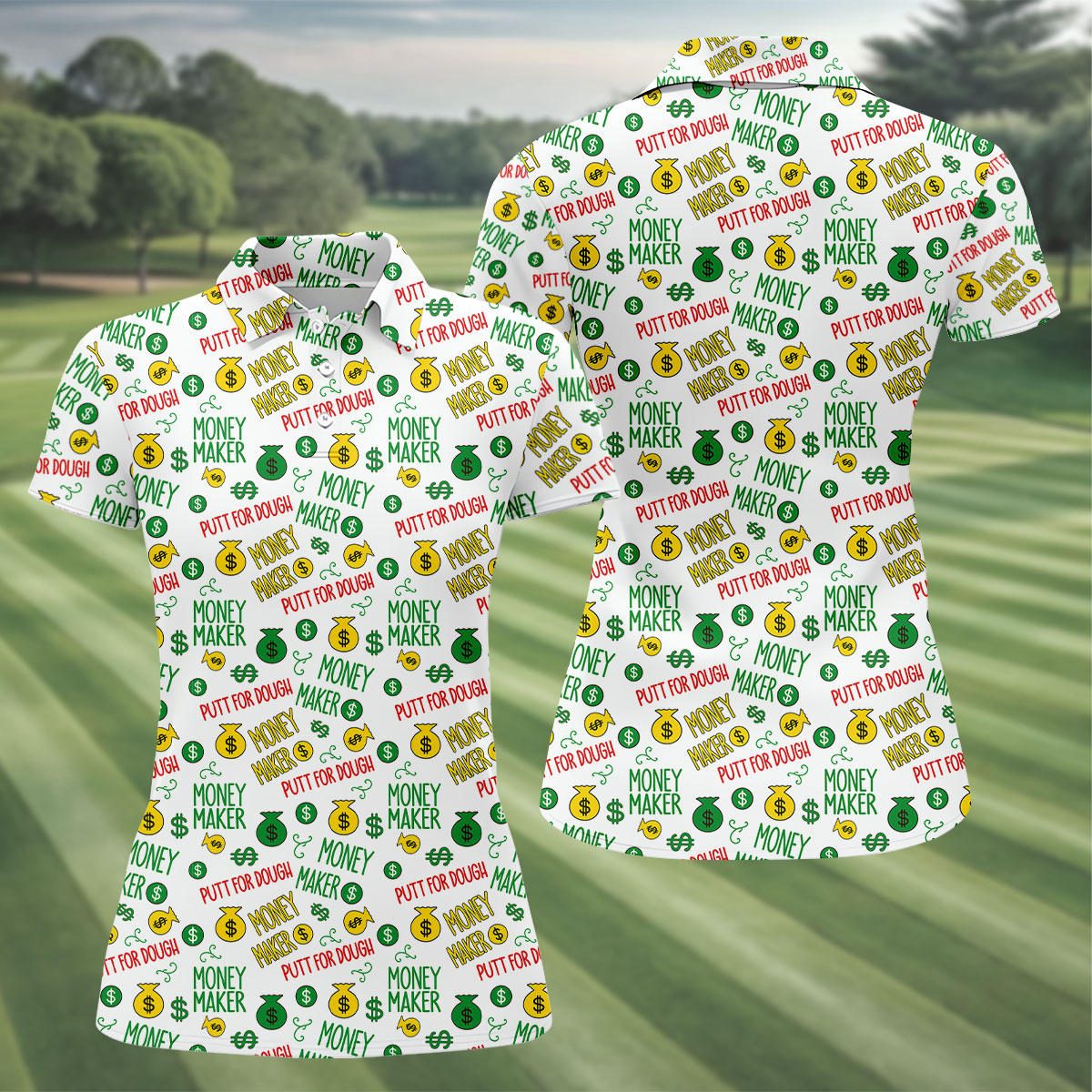 Money Maker Putt For Dough Golf Shirt, Golf Tops For Women, Women's Golf Tops, Ladies Golf Tops