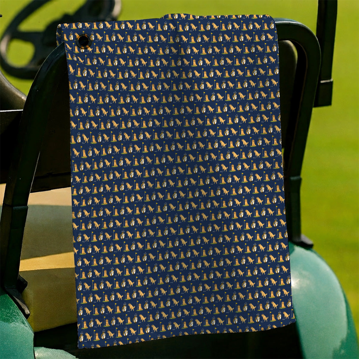 Golden Retriever Pattern Golf Towel, Funny Dog Golf Towels, Crazy Golf Gift For Golfer