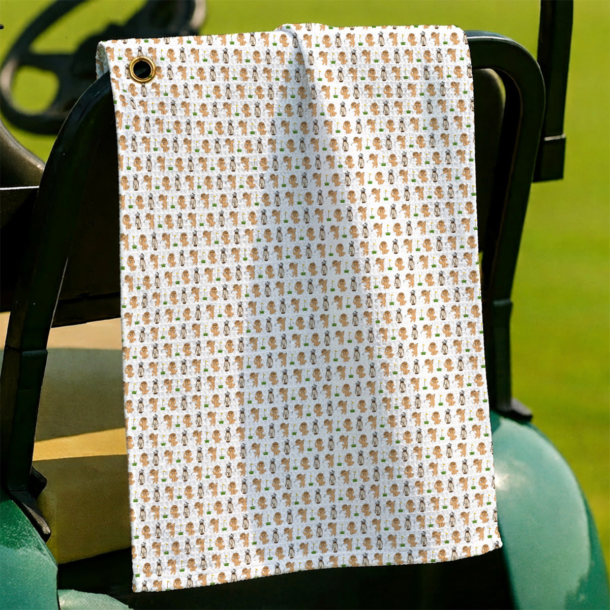 Toy Poodle Pattern Golf Towel, Funny Poodle Golf Towels, Golf Gift For Dog Lover
