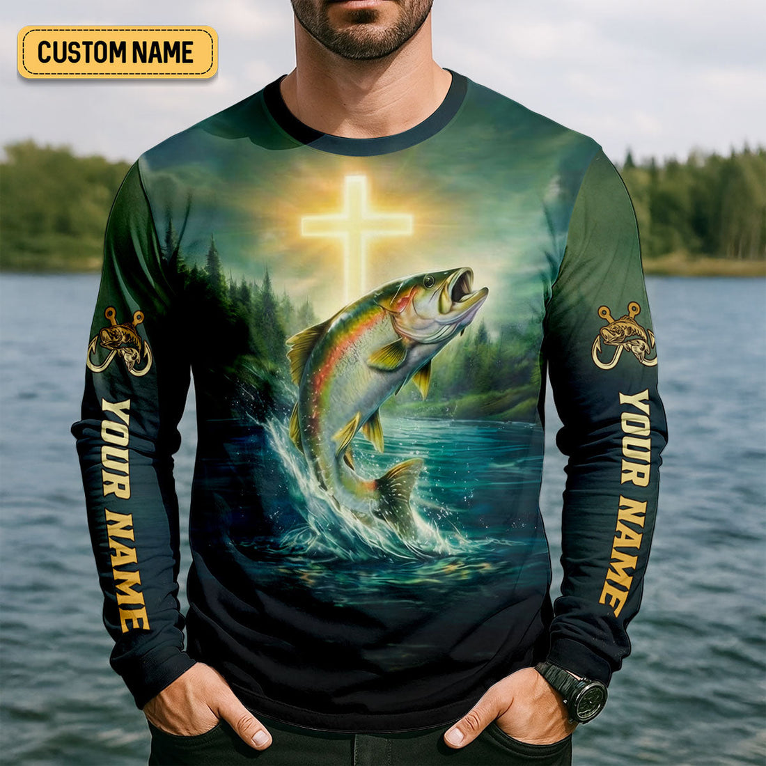 Jesus My Savior – Fishing My Therapy Shirt, Fishing UPF Shirts, Funny Fishing Shirt