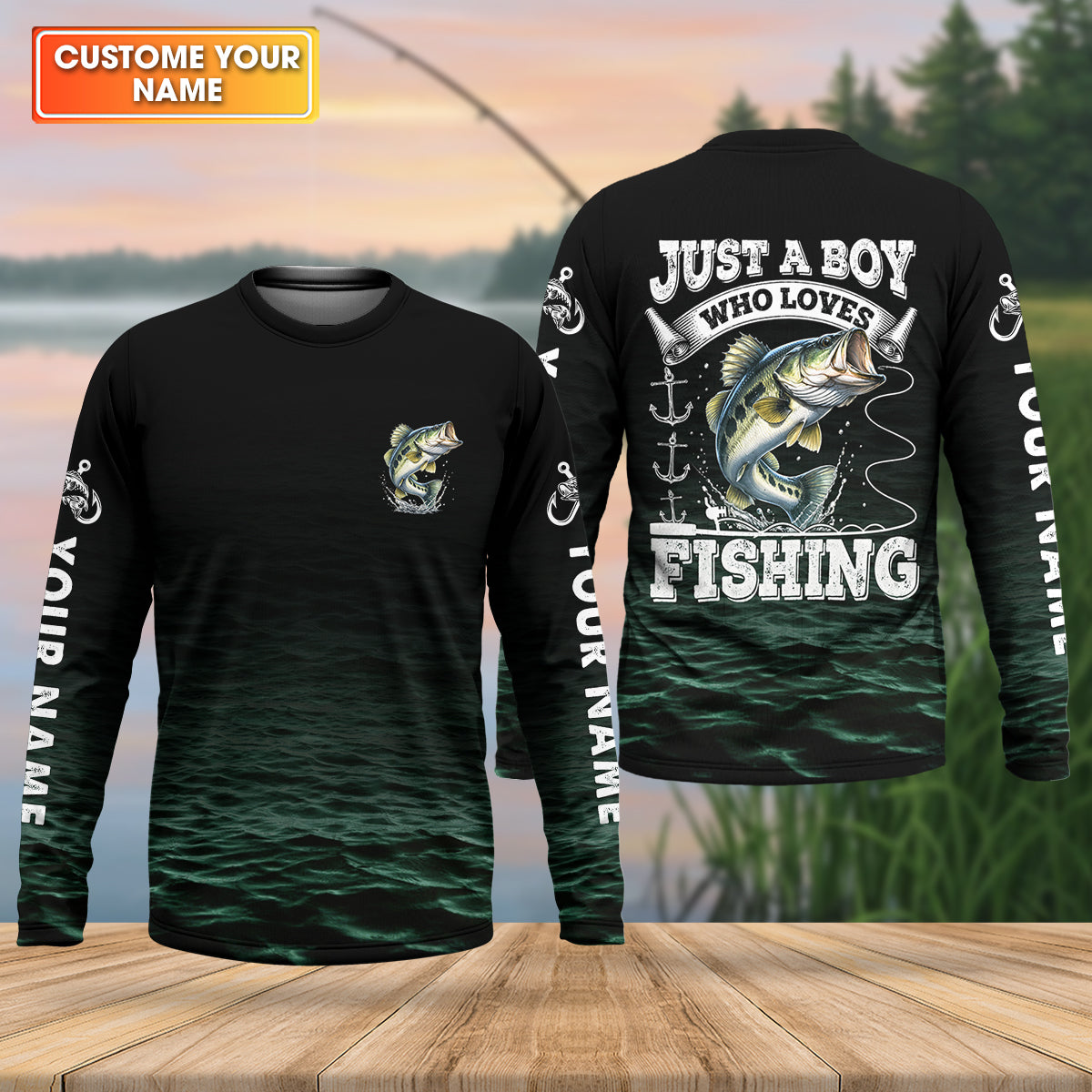 Just A Boy Who Loves Fishing Funny Fishing Shirt, Fishing UPF Shirts, Fishing Shirts For Men