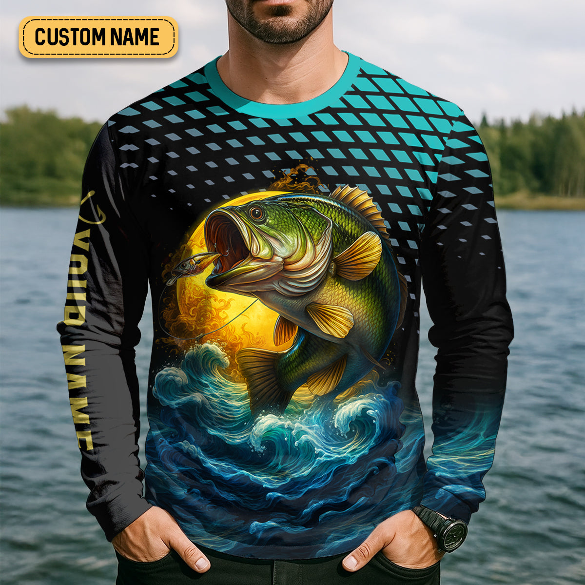 Happiness Is A Big Bass And A Limit Of Panfish Fishing UPF Shirts, Funny Fishing Shirt, Fishing Gifts For Men
