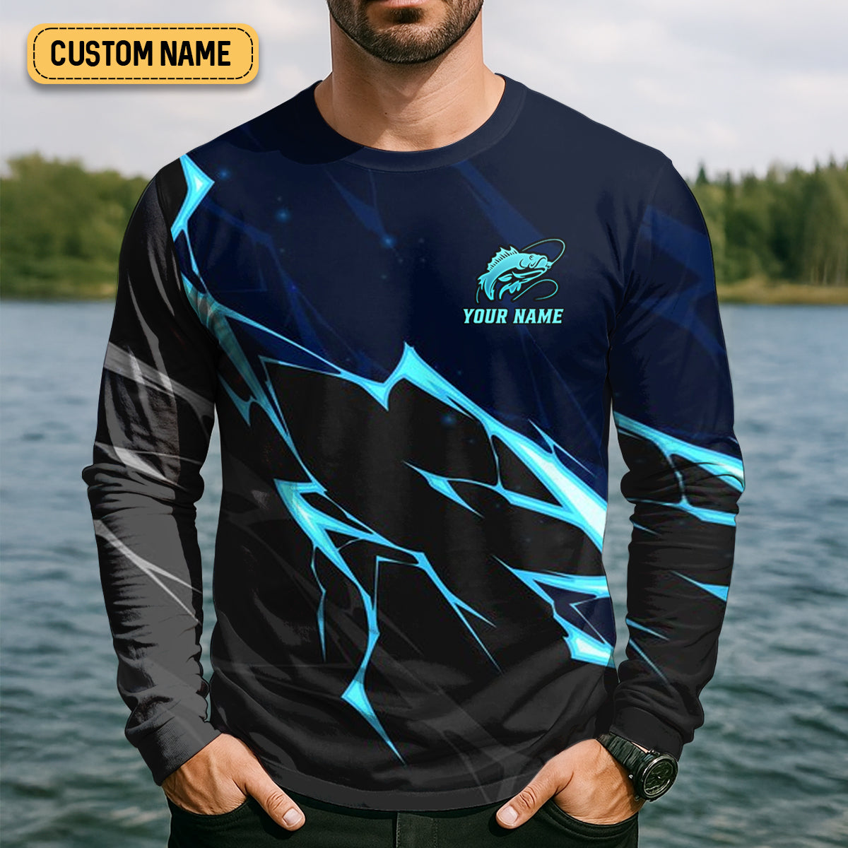 Happiness Is A Big Fish And A Witness Fishing UPF Shirts, Funny Fishing Shirt, Fishing Shirts For Men