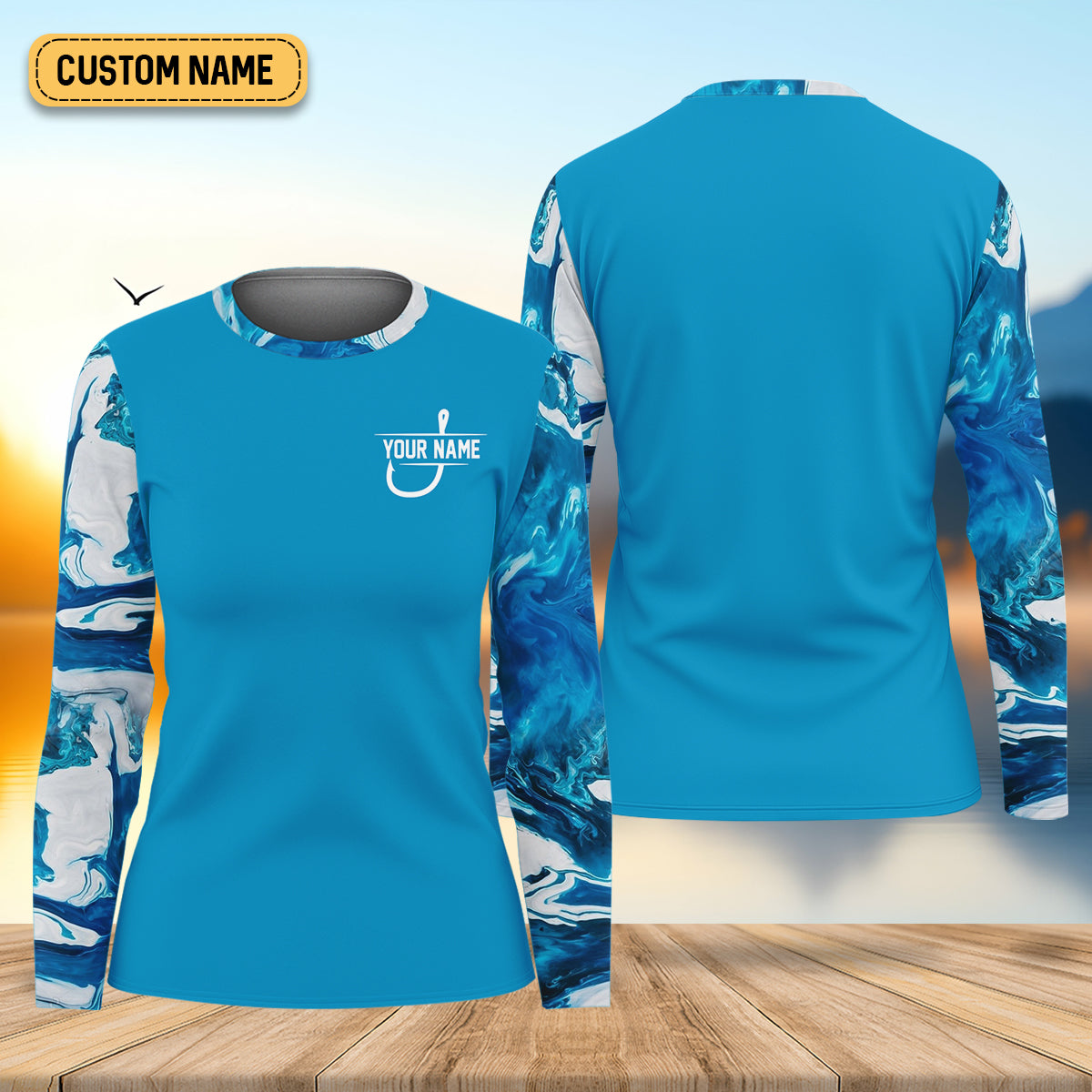 Blue Fishing Shirt For Women, Fishing Gift Ideas, Female Fishing Shirts