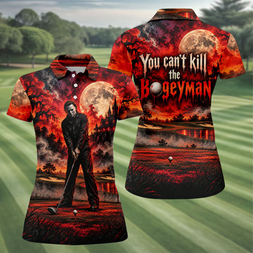 Can't Kill Bogeyman Horror Character Polo Shirt, Halloween Golf Shirt, Women's Golf Polo